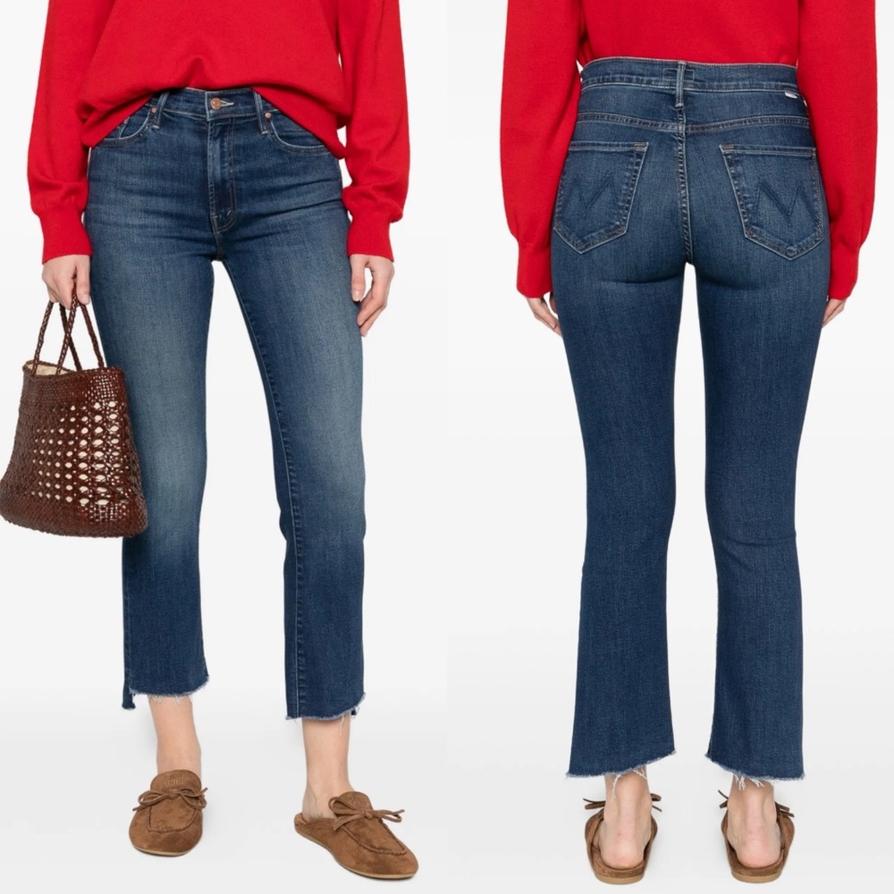 MOTHER Blue Cropped Ankle Jeans